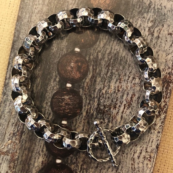 Vintage Silpada Sterling Silver Rolo Link Toggle Clasp Bracelet B1606 - Picture 16 of 16